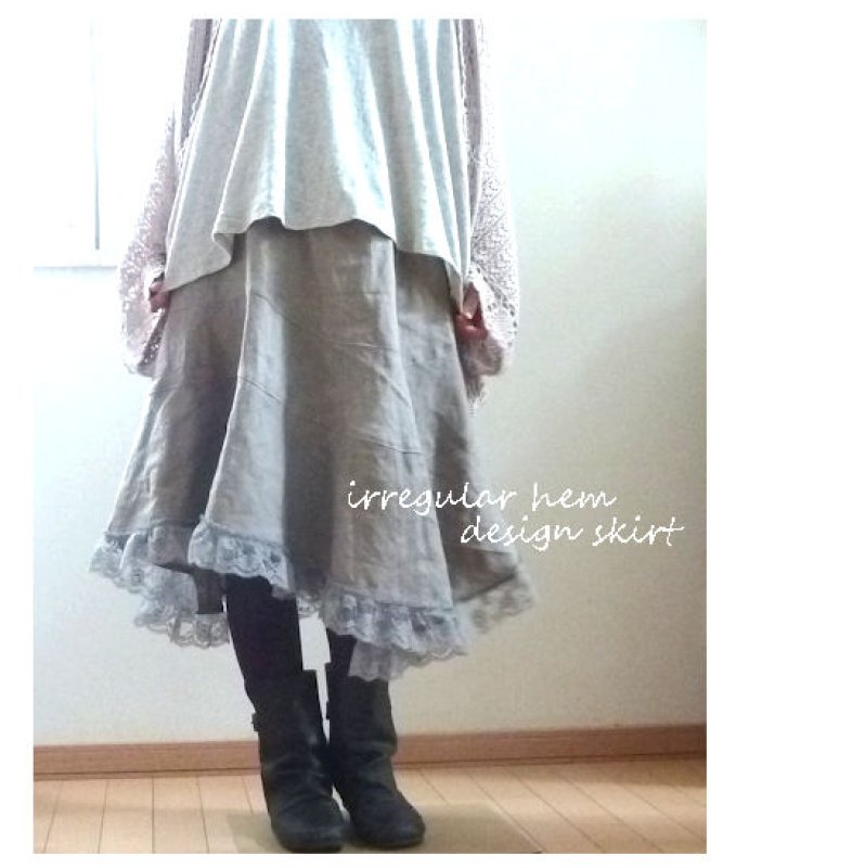イレギュラーヘムデザインスカート