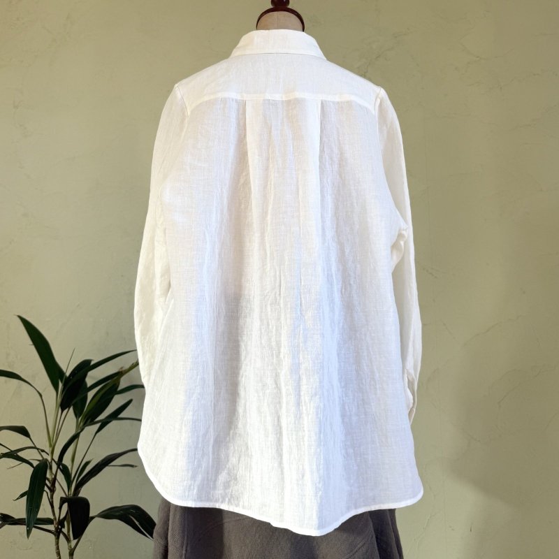 画像6: [受注生産]国産リネンのへちまカラーシャツ (6)
