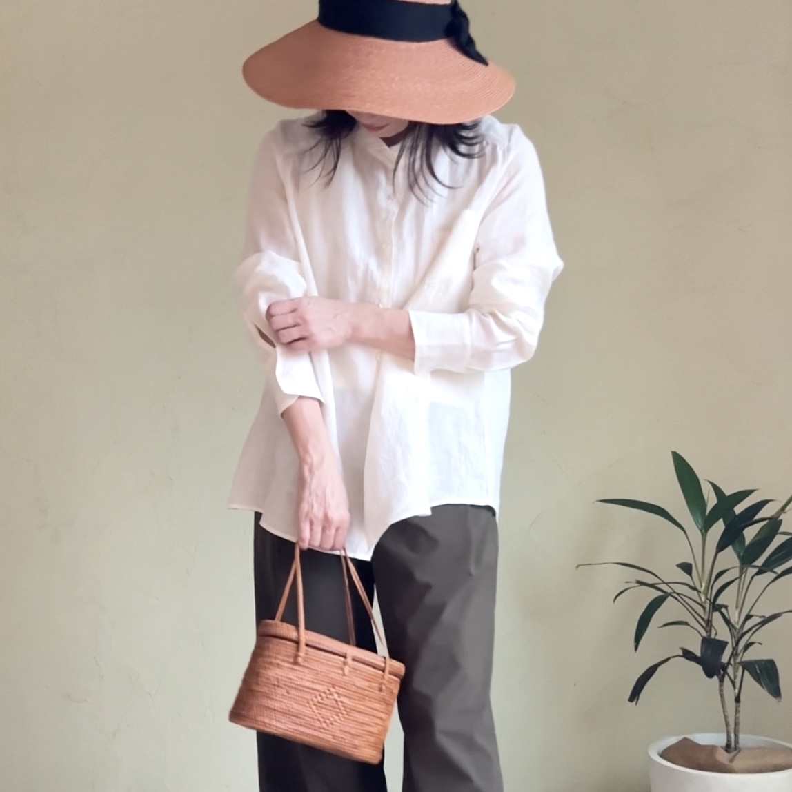 [受注生産]国産リネンのへちまカラーシャツ